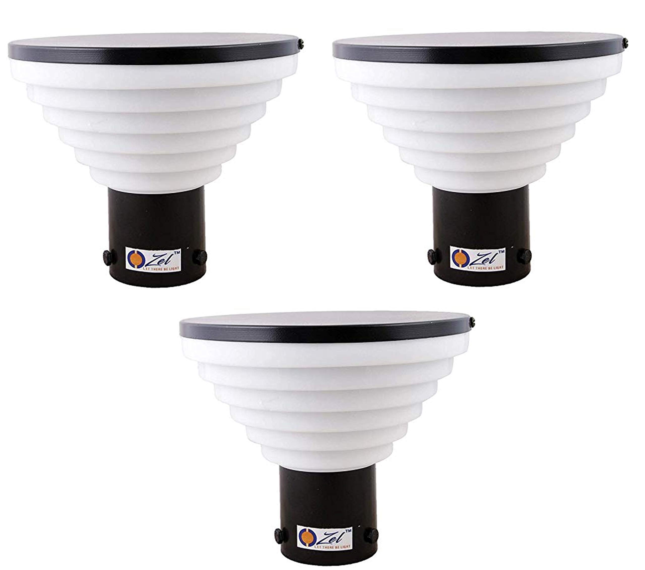 OZEL Unbreakable Glass Rust-Resistant Waterproof Garden/Home/Pillar Gate Light/Lamp (M-B) (Pack of 3/3 Gate Lamp)