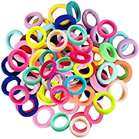 Vista 9 de Cintas elásticas para el pelo de bebé, bandas elásticas para el cabello pequeñas para niñas, bandas elásticas para coletas (negro)