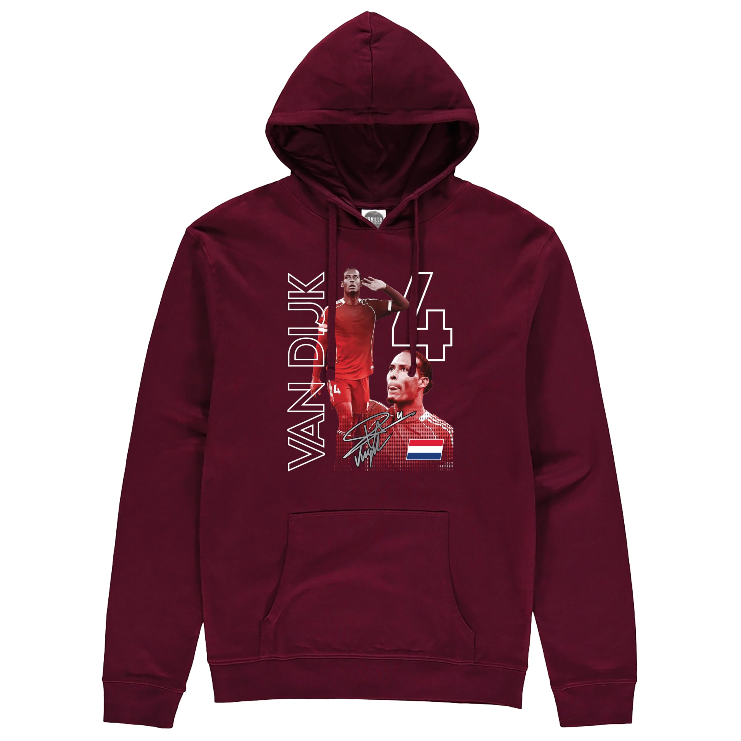 Partisan Unisex Burgundy Liverpool Van Dijk Hoodie - Adult Sizes - Black Or (Uk, Alpha, S, Regular, Regular, )