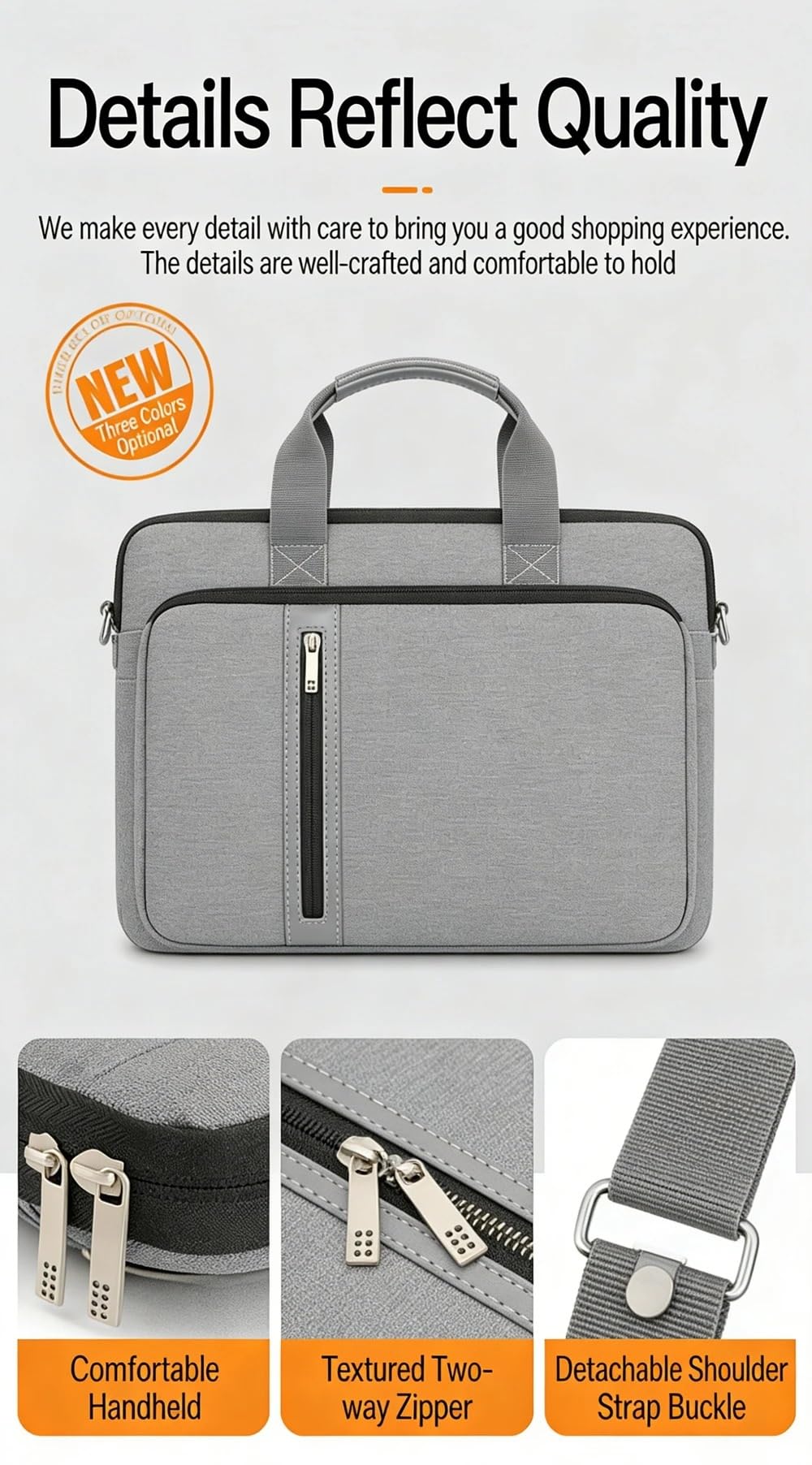 Laptop Bag Sleeve Business Handheld Shoulder Case Universal | Removable shoulder strap moisture-resistant shock-resistant and easy to carry