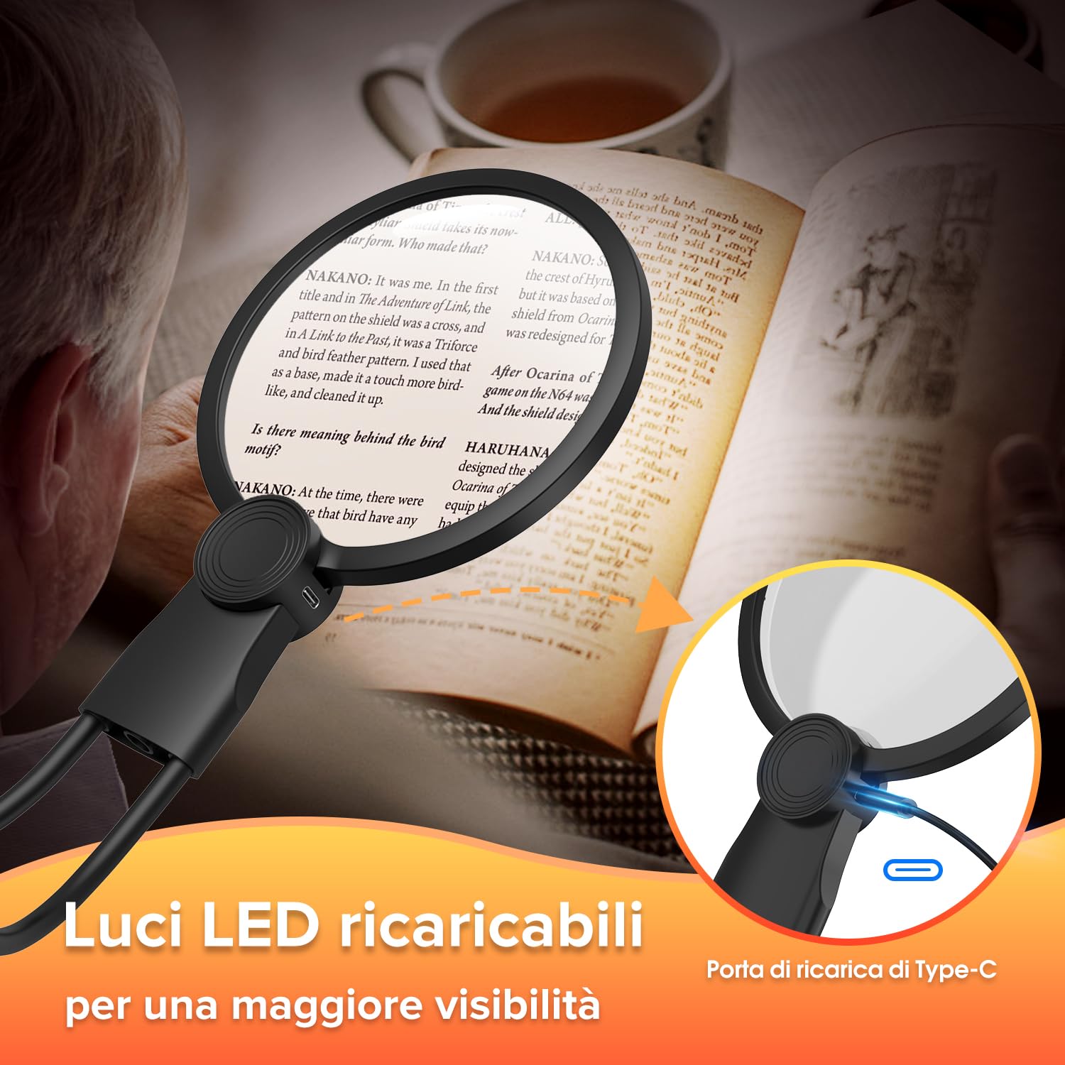 Lente D'Ingrandimento Da Lettura Vintage 10X Portatile Con In Vetro Ottico Dingrandimento 88062715