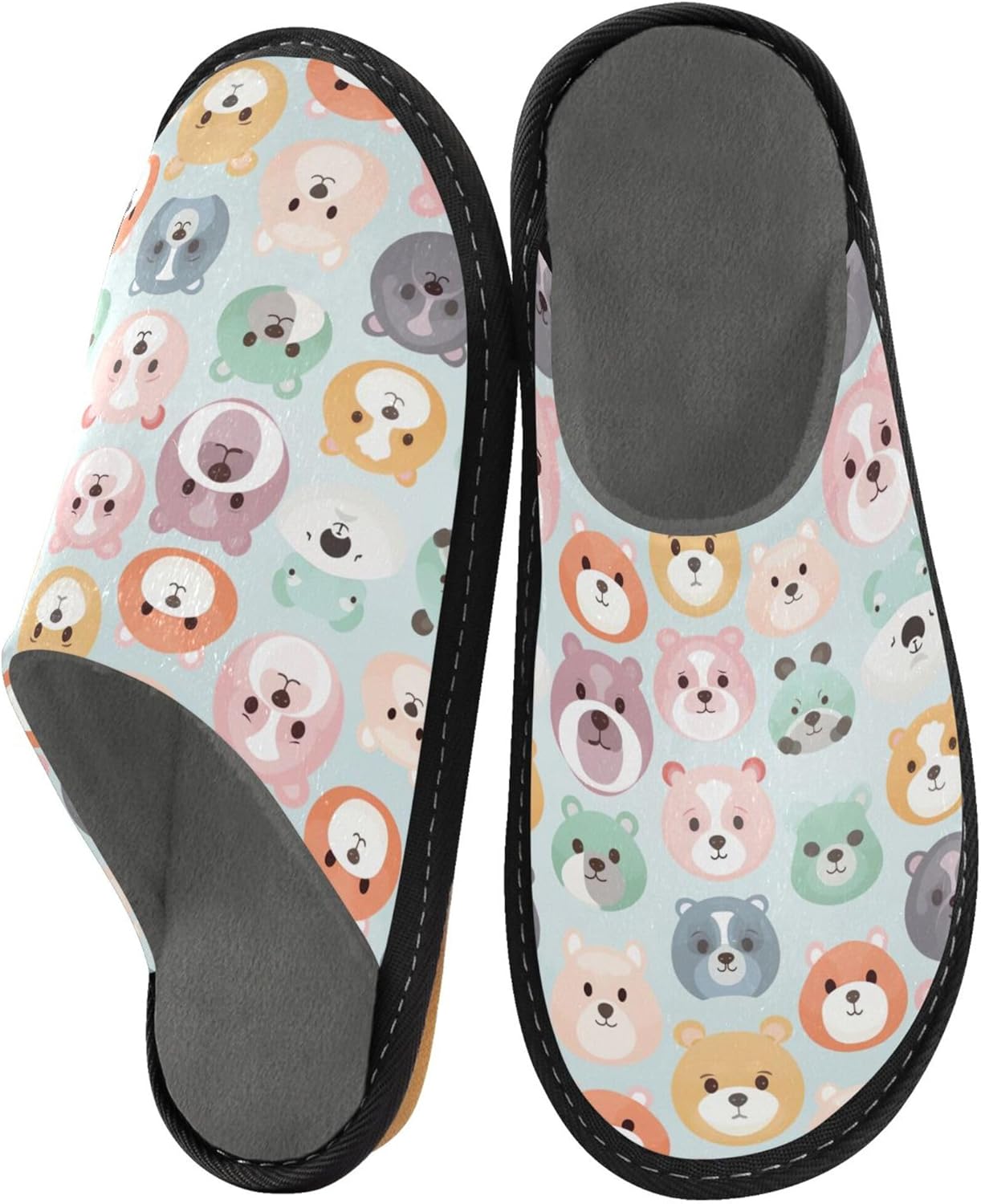 Cute Animal House Slippers – Cozy Fuzzy Slippers for Guests, Washable & Disposable, Perfect for Shoeless Home, Spa & Hotel Use A112956