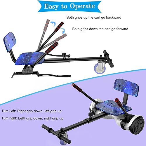 Miniatura 7 de LIEAGLE Go Kart, accesorio para asiento de aeropatineta, accesorios ajustables para niños y adultos, se adapta a hoverboards de 6.5 pulgadas, 8