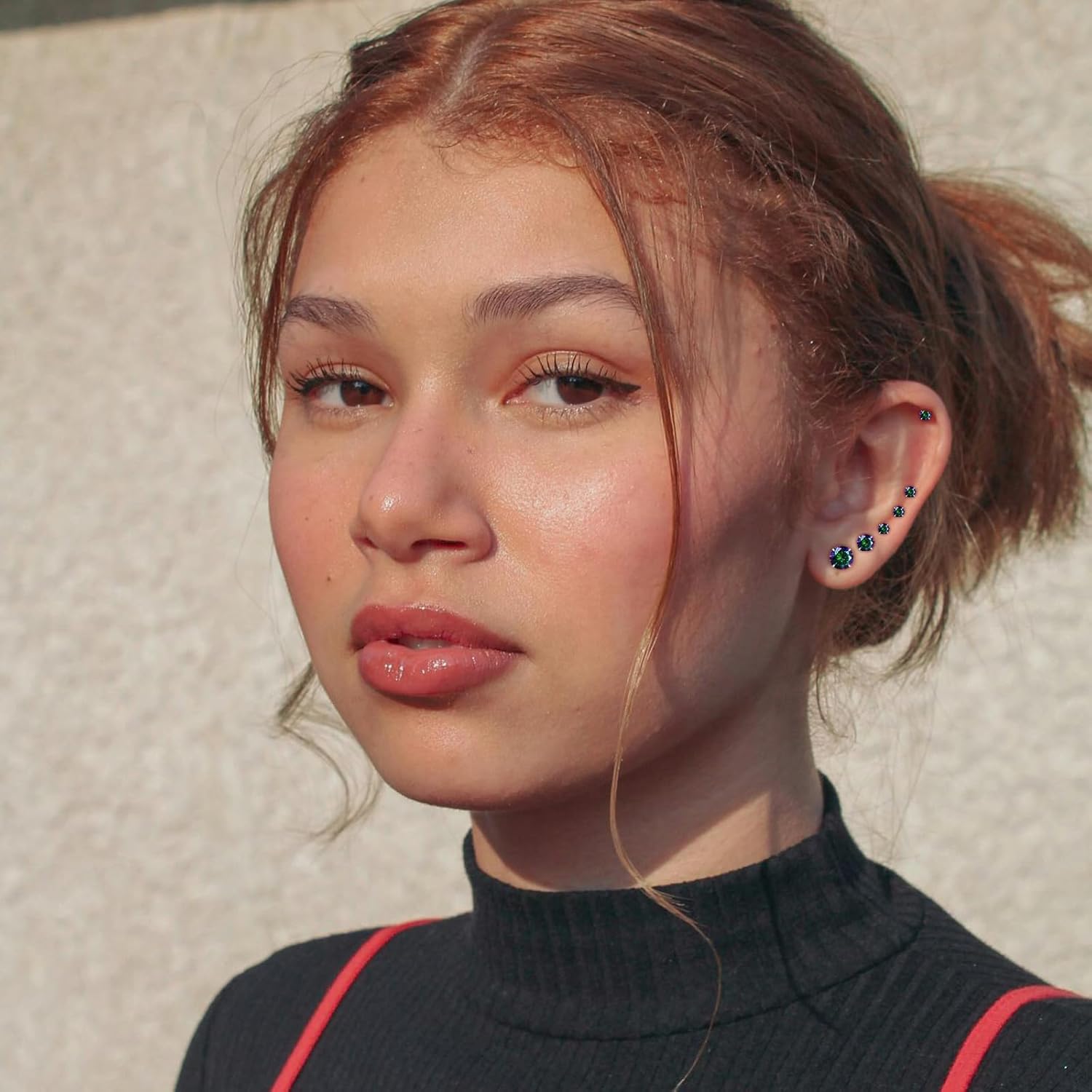 3 Pairs Titanium Cubuic Zirconia Stud Earrings for Women Men CZ Hypoallergenic Flat Back Earrings Silver Girls Earring Studs Set for Cartilage 3mm-5mm - Image 4