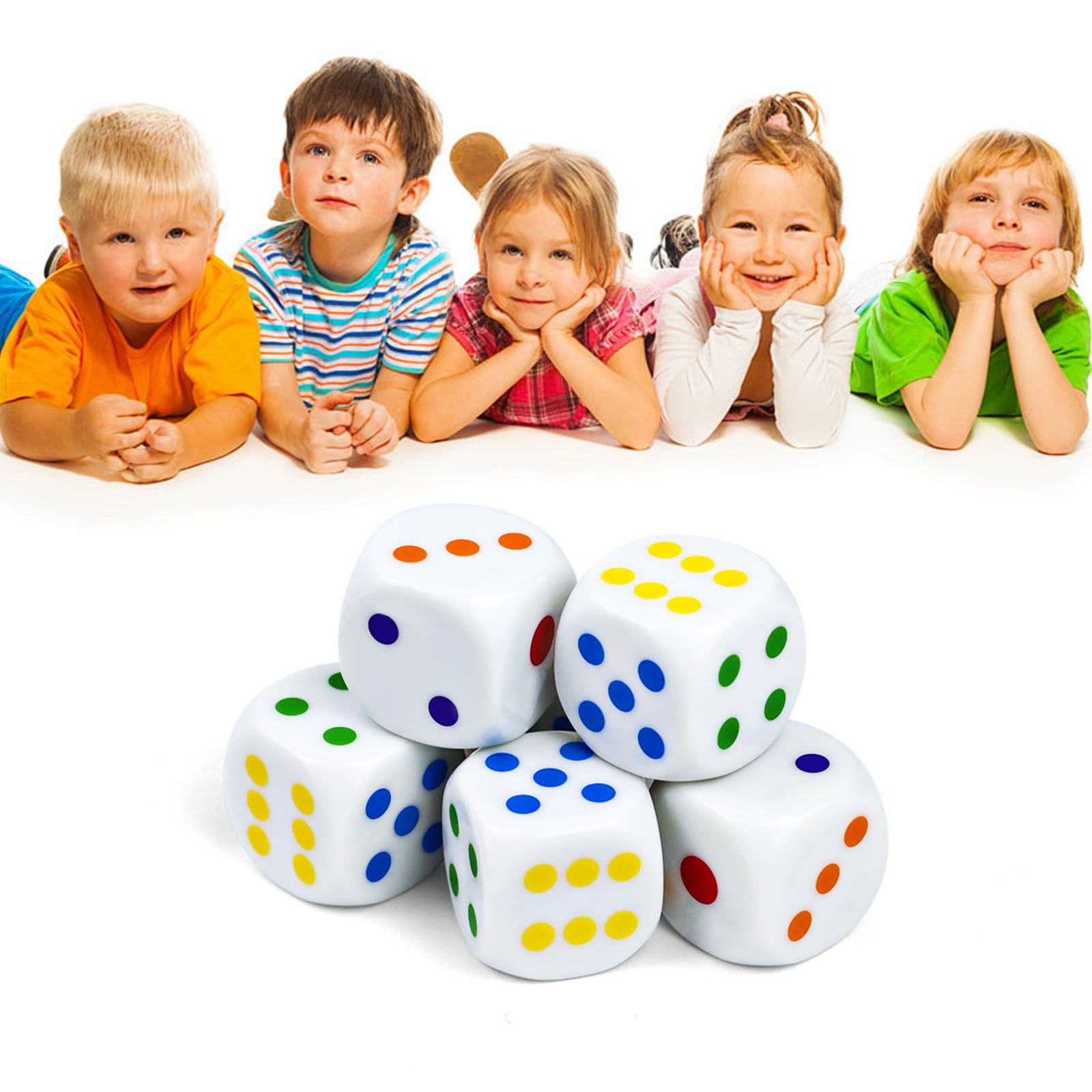 5 Dés Géants 30 Mm Acrylique - Pour Jeux De Société Et Maths