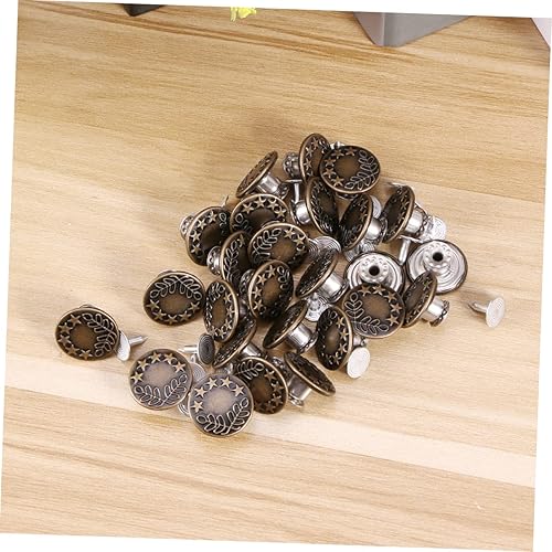 Miniatura 8 de EXCEART 75 piezas de botones de repuesto para jeans, botones de chaqueta de mezclilla, botón de presión para coser ropa, pantalones de mezclilla,