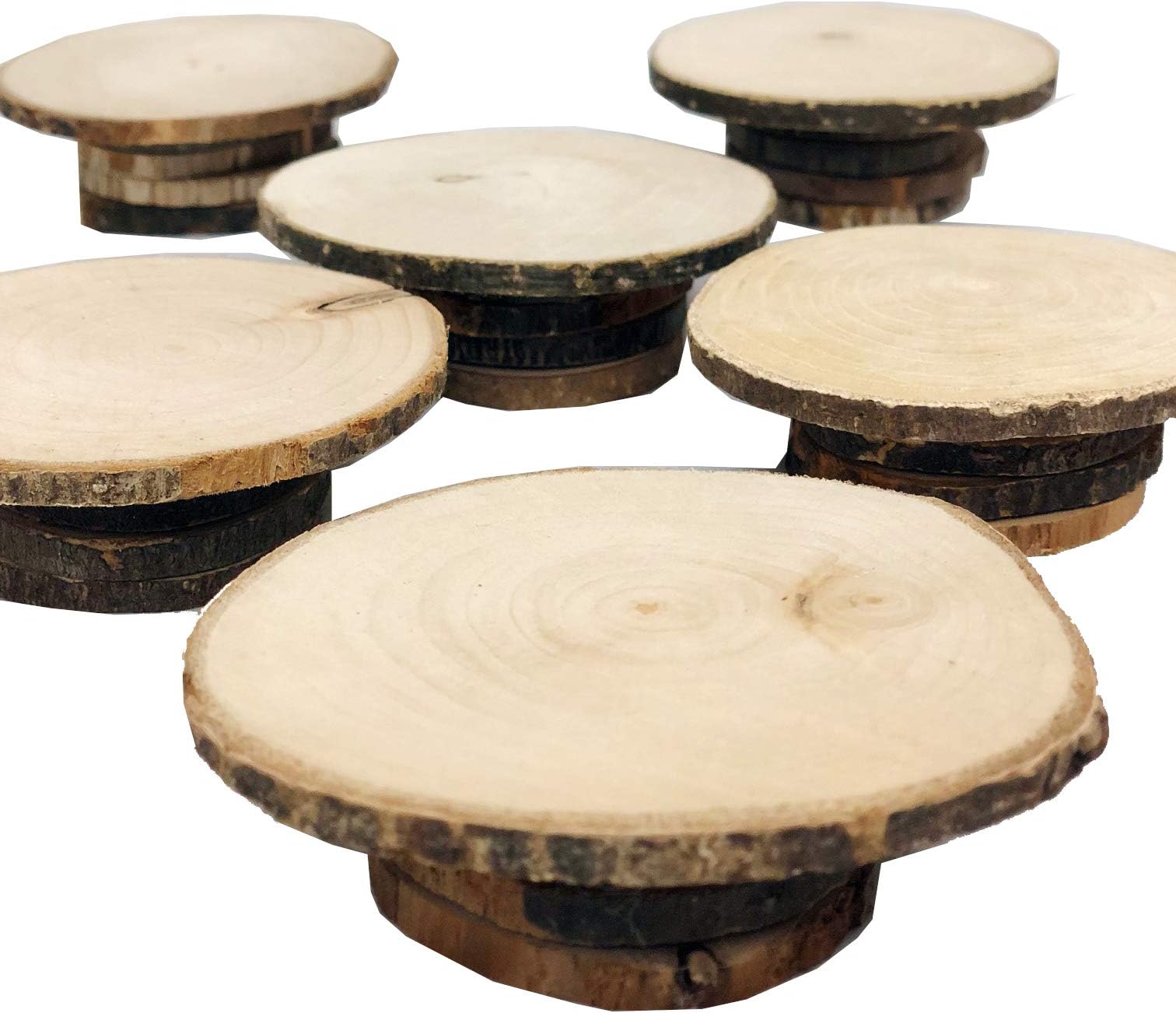 Set of 6 Mini Wooden Rustic country style Cupcake dessert stand dish