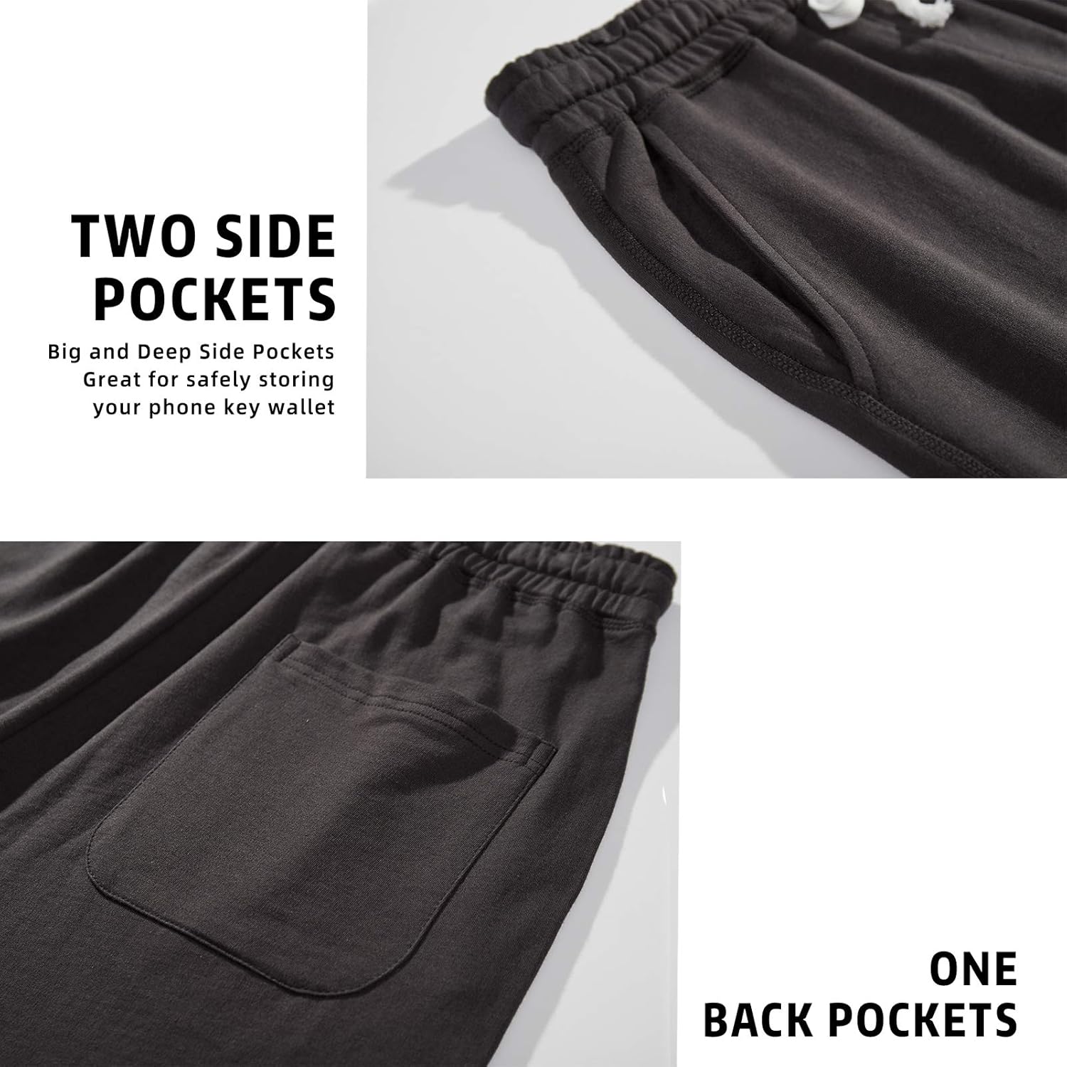 AMY COULEE Men's Casual Shorts 8" Cotton Athletic Workout Shorts Lounge SweatShorts with Pockets - Image 3