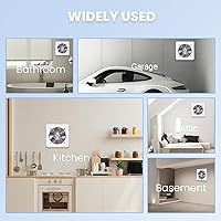 Vista 8 de Ventilador de escape de cocina de 8 pulgadas con controlador de velocidad variable, ventiladores de ventilación de montaje en pared de 735 CFM