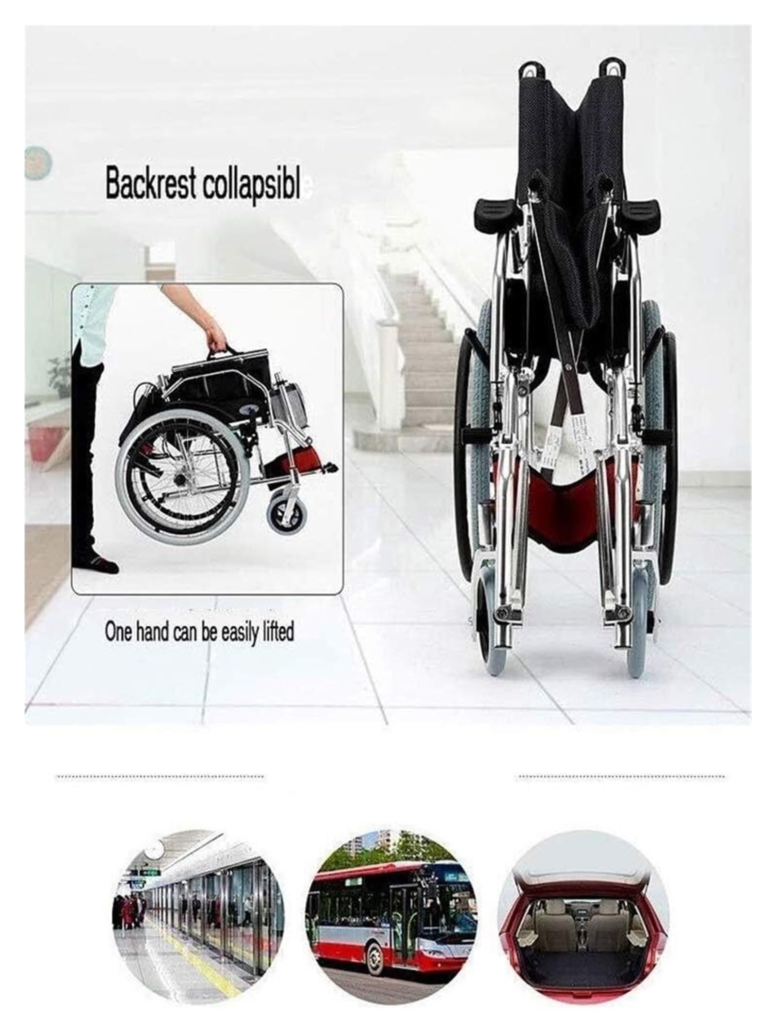 Sedie A Rotelle Pieghevoli Sedia A Rotelle Pieghevole Sedia A Rotelle Sportiva Sedia A Rotelle per Adulti Tempo Libero Pieghevole Leggera Ergonomica Confortevole Schiena,