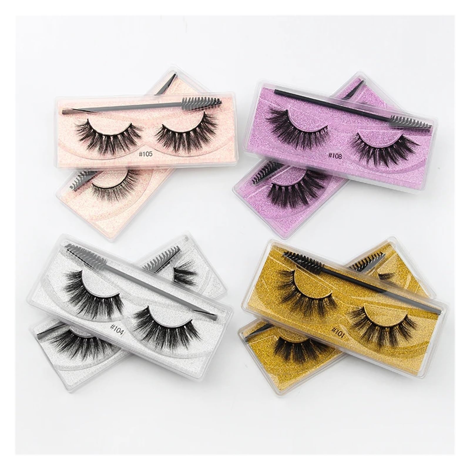 3D Lashes Naturalne rzęsy Dramatyczne sztuczne rzęsy Pędzel Faux Cils Makijaż Sztuczne przedłużanie rzęs maquiagem (Kolor: Mix 20 par, Rozmiar: Rzęsy 11-15 mm)