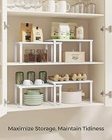 Vista 12 de SONGMICS Cabinet Organizer Shelf, Set of 4 Kitchen Counter Shelves, Kitchen Storage, Spice Rack, Stackable, Expandable, Metal and Engineered Wood