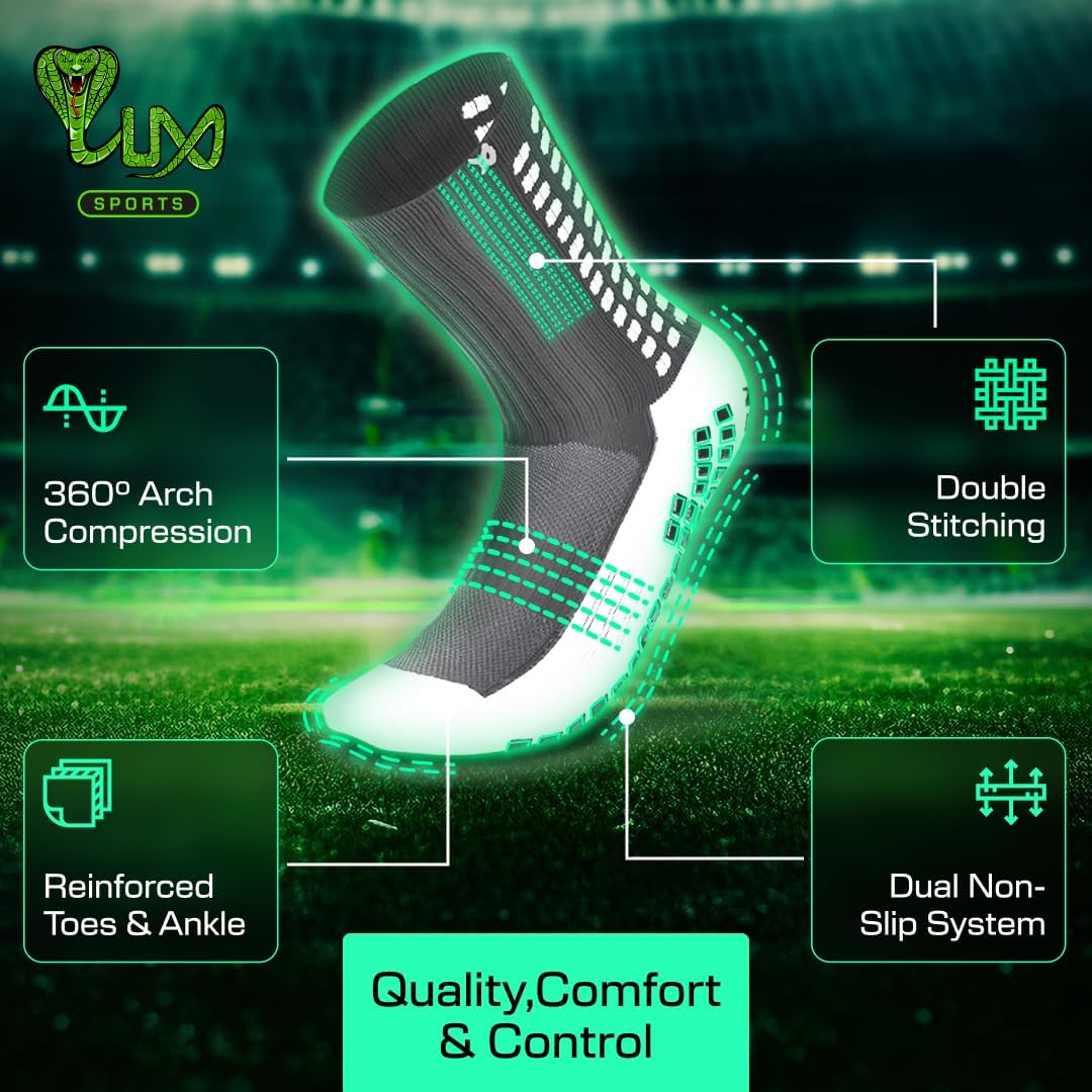 Lux Dual Grip Socks - Soccer Grip Socks for Men and Women. GripArray Performance & Comfort - Image 4