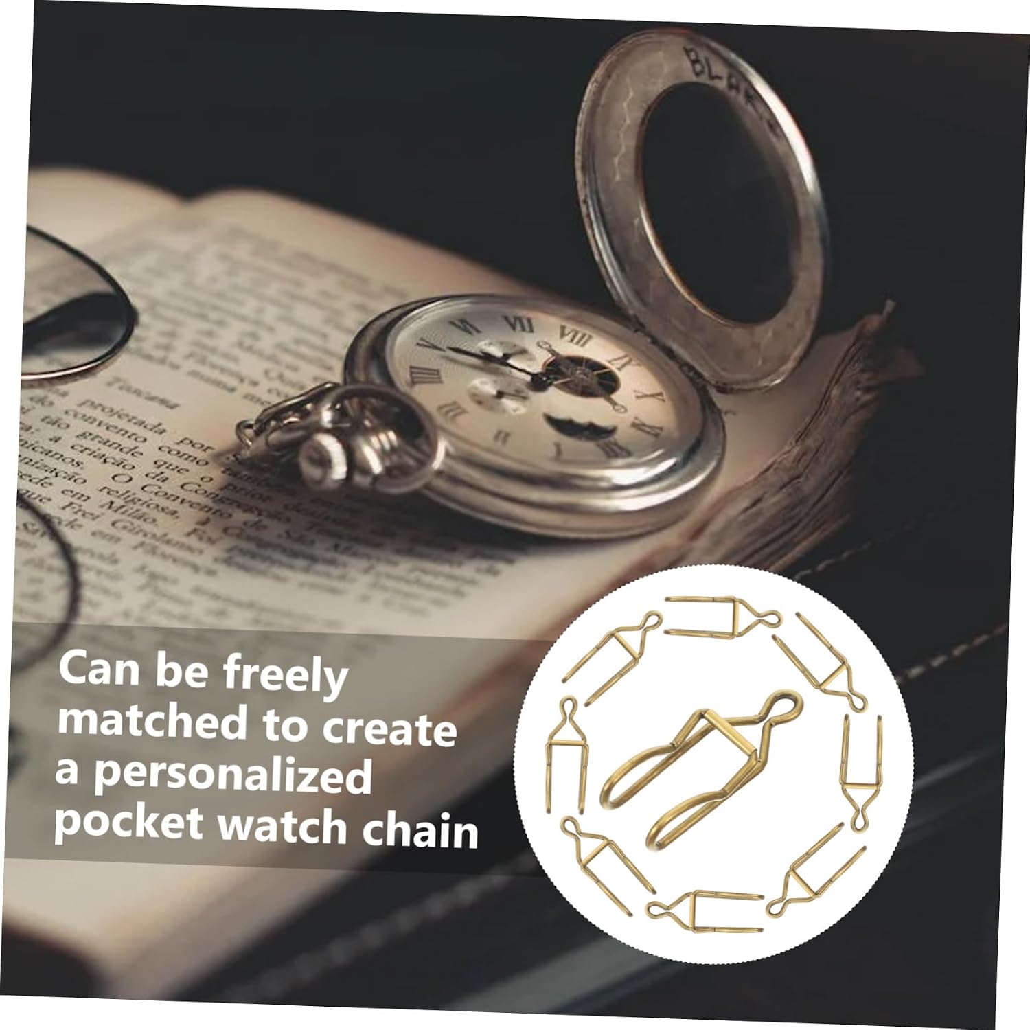 50pcs Iron Clasps for Pocket Watch Chains DIY Accessory Clips Rust Resistant Chain Clasps Easy to Attach and Detach