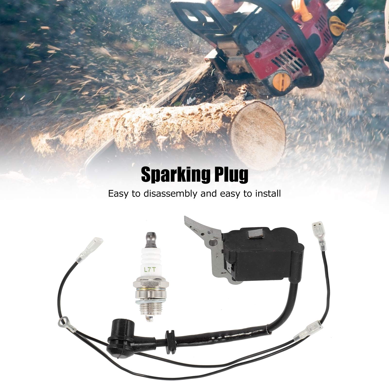 Zündspule Mit Zündkerze Für Kettensäge – Ersatzteil Für Zenoah/Timberpro/Lawnflite 2500 25CC