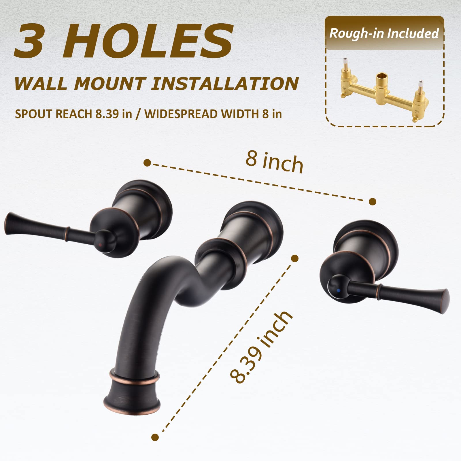 WINKEAR Waschtischarmatur Hoch Mit Pop-Up Ablauf – Elegante ORB-Finish Armatur Für Waschbecken, Inkl. Allem Zubehör