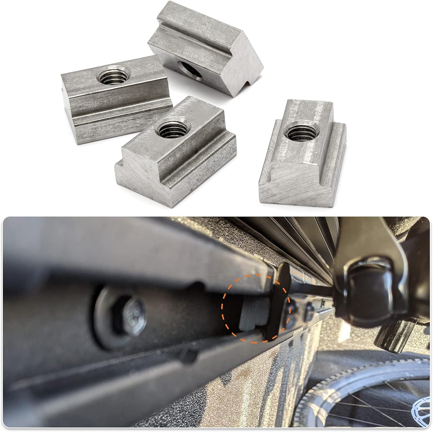 Bed Deck Rails Cleat T Slot Nuts Fits Screws with 3/8"-16 Thread 4PCS,Stainless 3/8-16 X 1 Hex Head Bolts 4PCS,Tie Down Anchors Rings Trailers Hook Cargo Bolt 4PCS for Toyota Tundra & Toyota Tacoma : Automotive