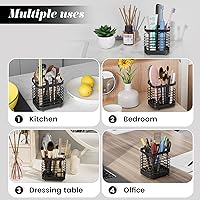 Vista 7 de Soporte para cepillos de dientes de acero inoxidable para baño, soporte para pasta de dientes de pared, soporte para maquinilla de afeitar