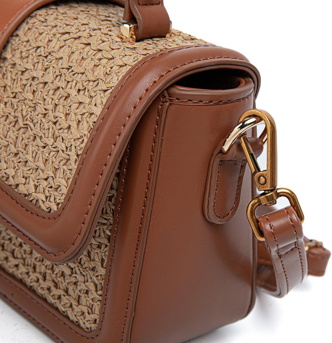 Top Handle Straw Crossbody Bags For Women, Designer Satchel Purse Summer Vacation Beach Purse