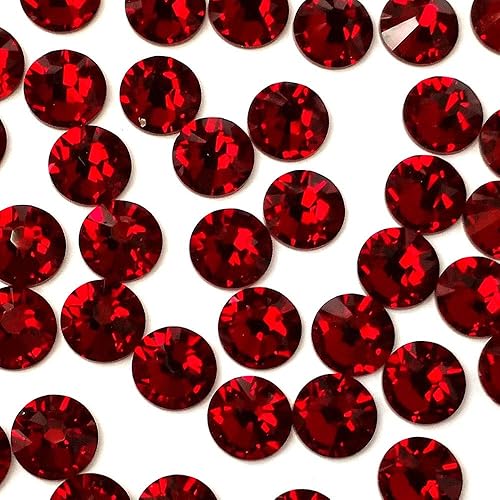 Miniatura 3 de SIAM (208) cristal austriaco rojo oscuro Austria 2058 Xilion Rose 5ss 0.071 in cristal flatback No-Hotfix rhinestone ss5 arte de uñas 144 piezas (1