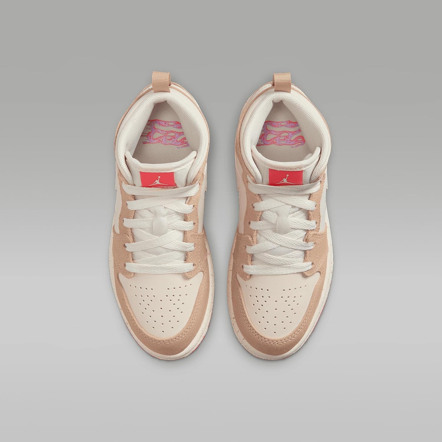 JORDAN 1 MID SE (PS) "DESERT/FUSION RED-PALE IVORY"