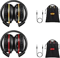 SIMOLIO 2-Pack IR Wireless Headphones for Car DVD - Compatible with Honda Odyssey, Chrysler Pacifica, Toyota Sienna, Dodge Grand Caravan & More 2006-2023