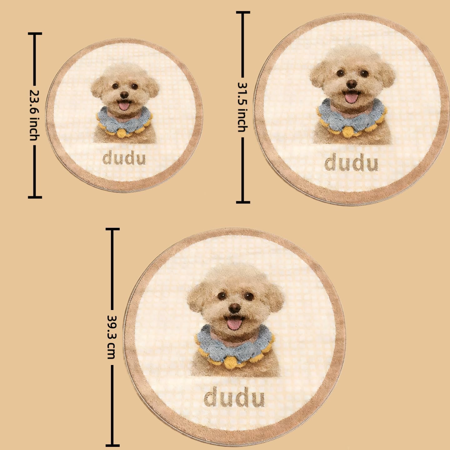 Personalized Dog Mat with Photo & Name, Custom Rug for Dogs Cats, Non-Slip Washable Pet Floor Mat, CustomMemorial Rug for Home Entryway Living Room Gift