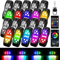 Vista 1 de Rock Lights for Trucks Dreamcolor 20 Pods RGB Rock Light with APP/RF Control 200 Dynamic Modes Music Sync LED Underglow Lights Kit IP67 Waterproof