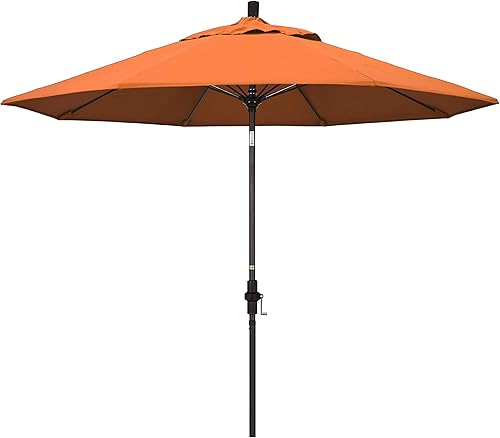 Miniatura 32 de California Umbrella GSCUF908117-5461 - Sombrilla redonda de 9 pies con poste de aluminio y varillas de fibra de vidrio para patio, 9 pies, color
