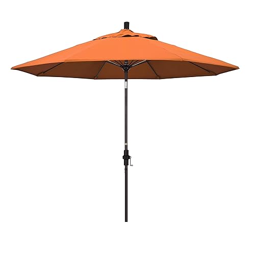 California Umbrella 9' Round Crank Lift, Collar Tilt, Aluminum Pole,