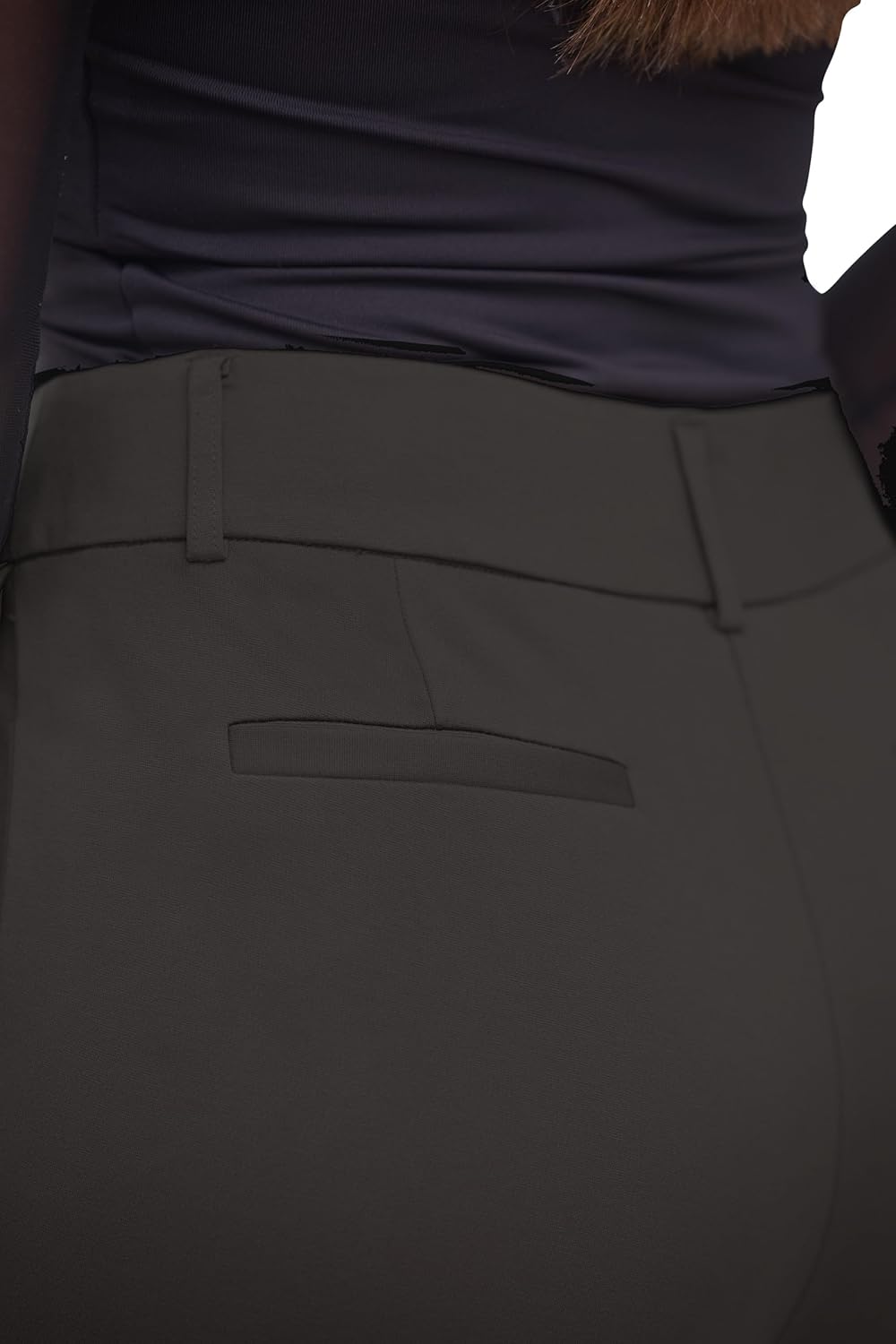 Women's Pull-On Silky Stretchy Office-Yoga Ankle Trouser with Pockets