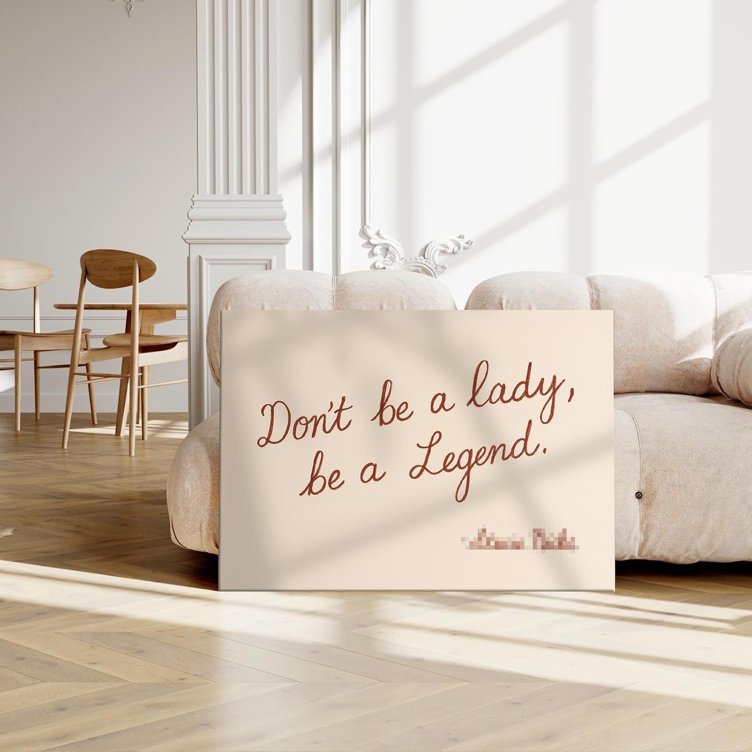 Inspirational Wall Art,Don'T Be A Lady Be A Legend Canvas Poster,Motivational Positive Quote Print,Vintage Wall Decor For Family Living Room Bedroom 16X24 in Wrapped Framed Ready To Hang
