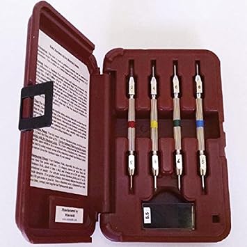 4 Pack Mohs Hardness Tester Kit, 2-9 Scratch Tester with Box, Industrial Mineral Identification Kit, Mohs Hardness Picks, for Gem Jade Jewelry