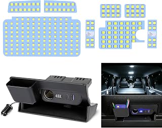 OPPLIGHT WHIACE LED 室内灯 适用于丰田 HIACE 200系 白色 室内灯 专用设计 爆光 Hiace 200系 配件 配件内装 增设电源单元 QC3.0 USB Type-C 点烟器插座 智能手机充电 快速同时充电 附带小物件收纳功能 带电压计