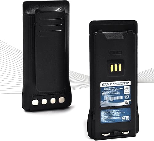 Miniatura 1 de ROWSHEP Paquete de 2 baterías de iones de litio de 7.7 V 2000 mAh BP2002 de repuesto para radios bidireccionales Hytera HP602, HP682