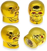 Vista 29 de 4 piezas de tapas de válvula de neumático estilo Cobra, forma de cabeza de serpiente, tapas universales de válvula de neumático con núcleo de cobre