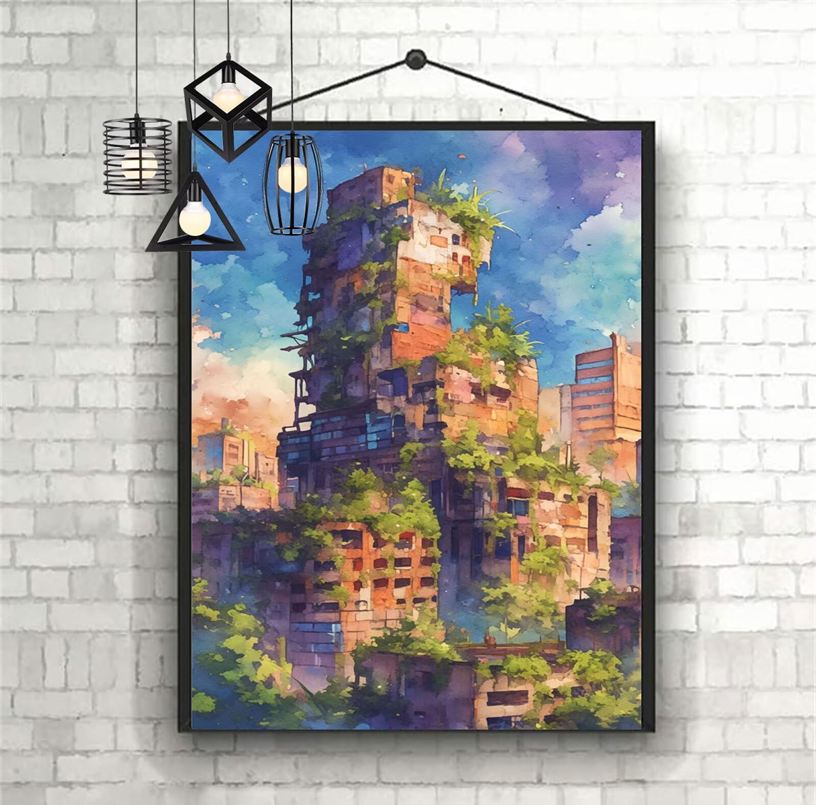 Malarstwo diamentowe dla dzieci, motyw ruiny 2025, obraz diamentowy 60 x 90 cm, kryształ haft krzyżykowy, obrazy do majsterkowania, dla dziewczynek 8 lat, zestaw do majsterkowania, do domu, na ścianę