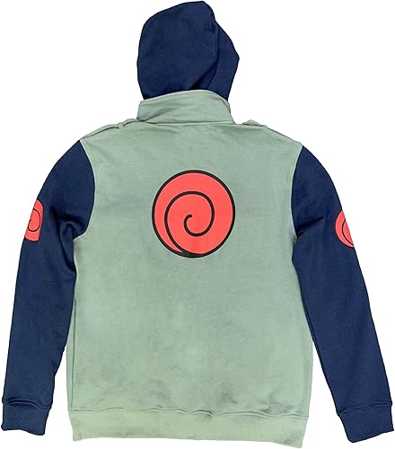 Vista 2 de Ripple Junction Naruto Shippuden Kakashi Hatake Cosplay Military-Style Sudadera con capucha para hombre con diadema