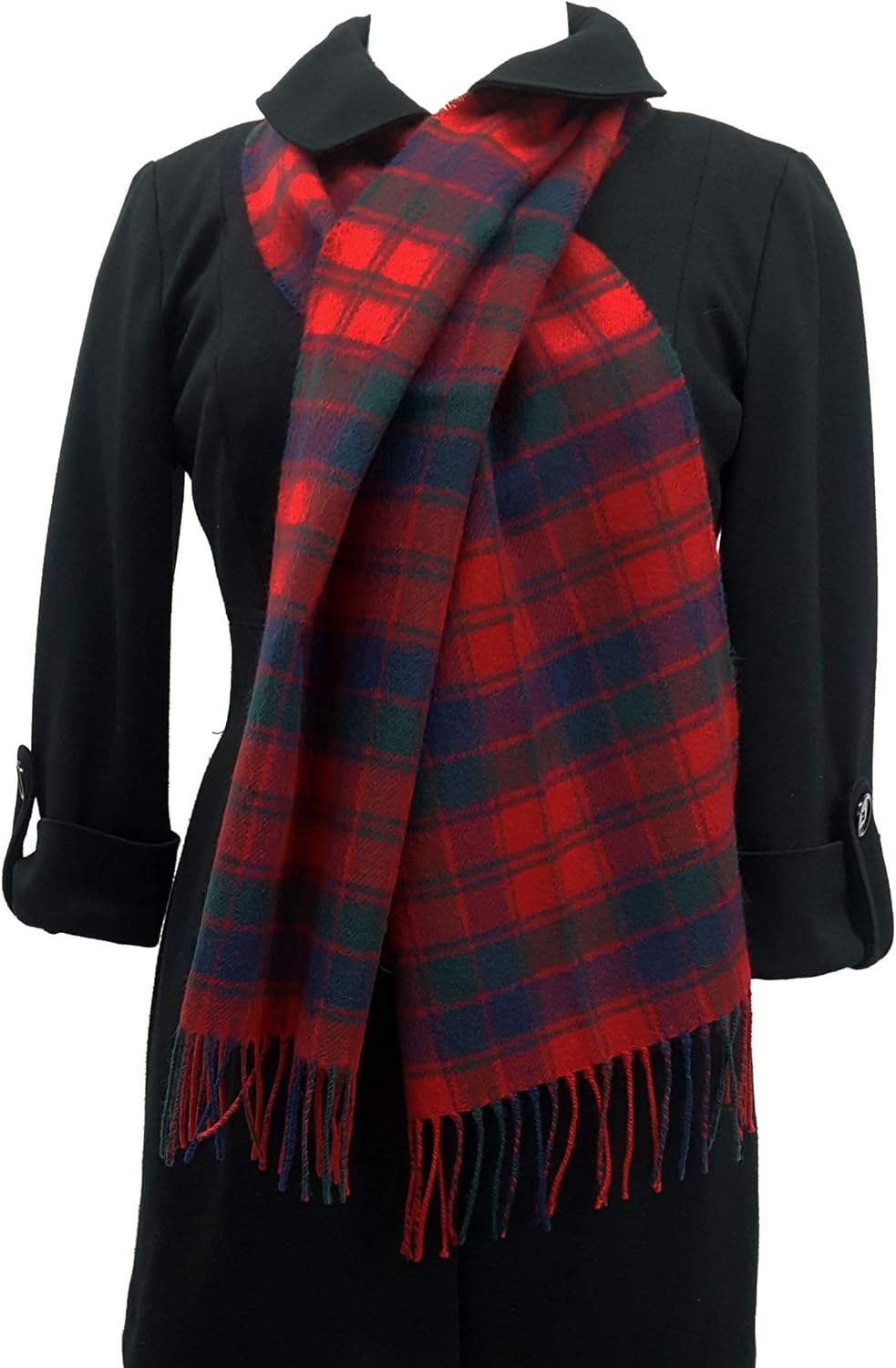 Robertson Red Lambswool Tartan Scarf-Made in Scotland