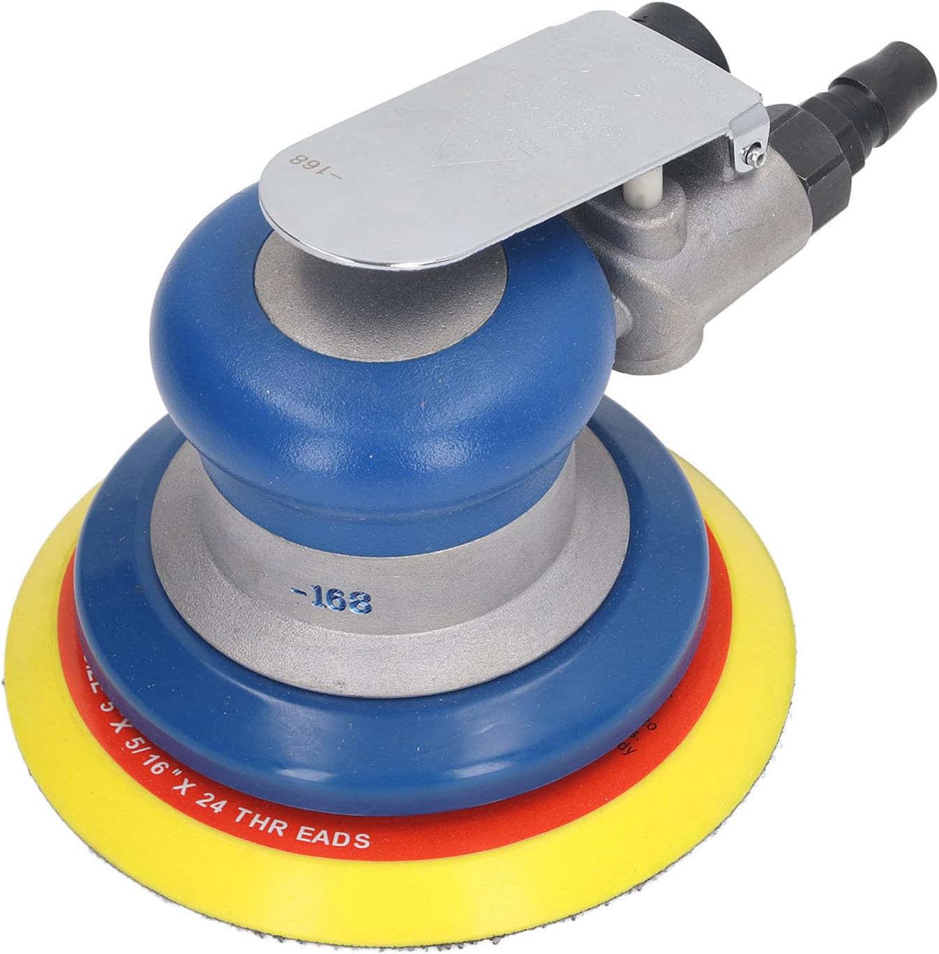 Qqmora Air Sander, Zinc Alloy 5in Easy Operaiton 10000RPM Palm Grinder for Metal