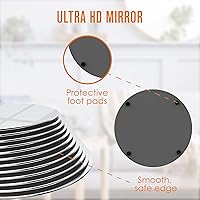 Vista 3 de Houseables Centros de mesa de espejo para mesas, espejos redondos para centros de mesa, bandejas de espejo, bandeja de placa de mesa redonda