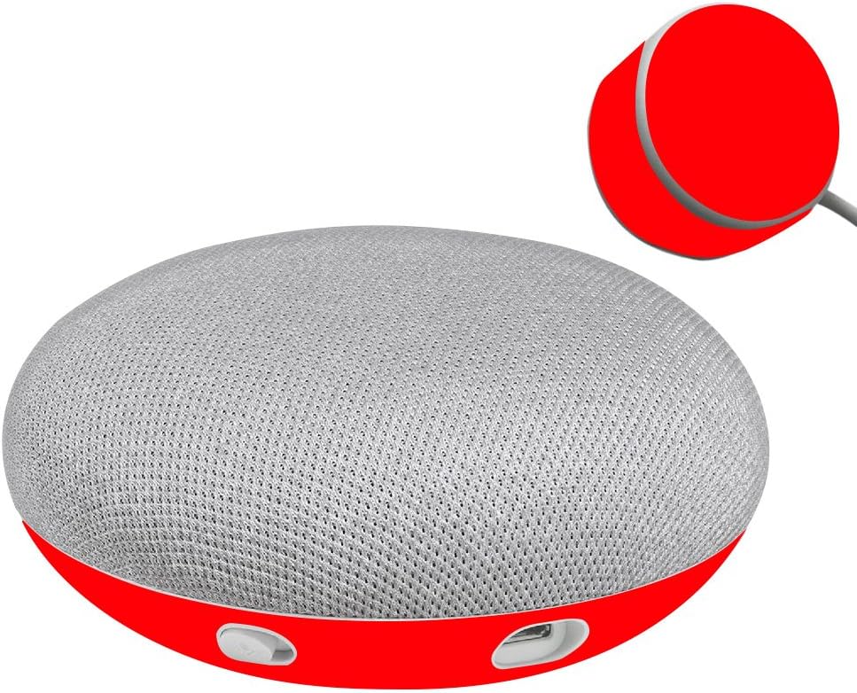 MightySkins Skin Compatible with Google Home Mini - Solid Red | Protective, Durable, and Unique Vinyl Decal wrap Cover | Easy to Apply, Remove, and Change Styles | Made in The USA
