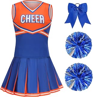 GRAJTCIN Adult Cheerleader Costume for Women Cheerleading Uniform Halloween Costume