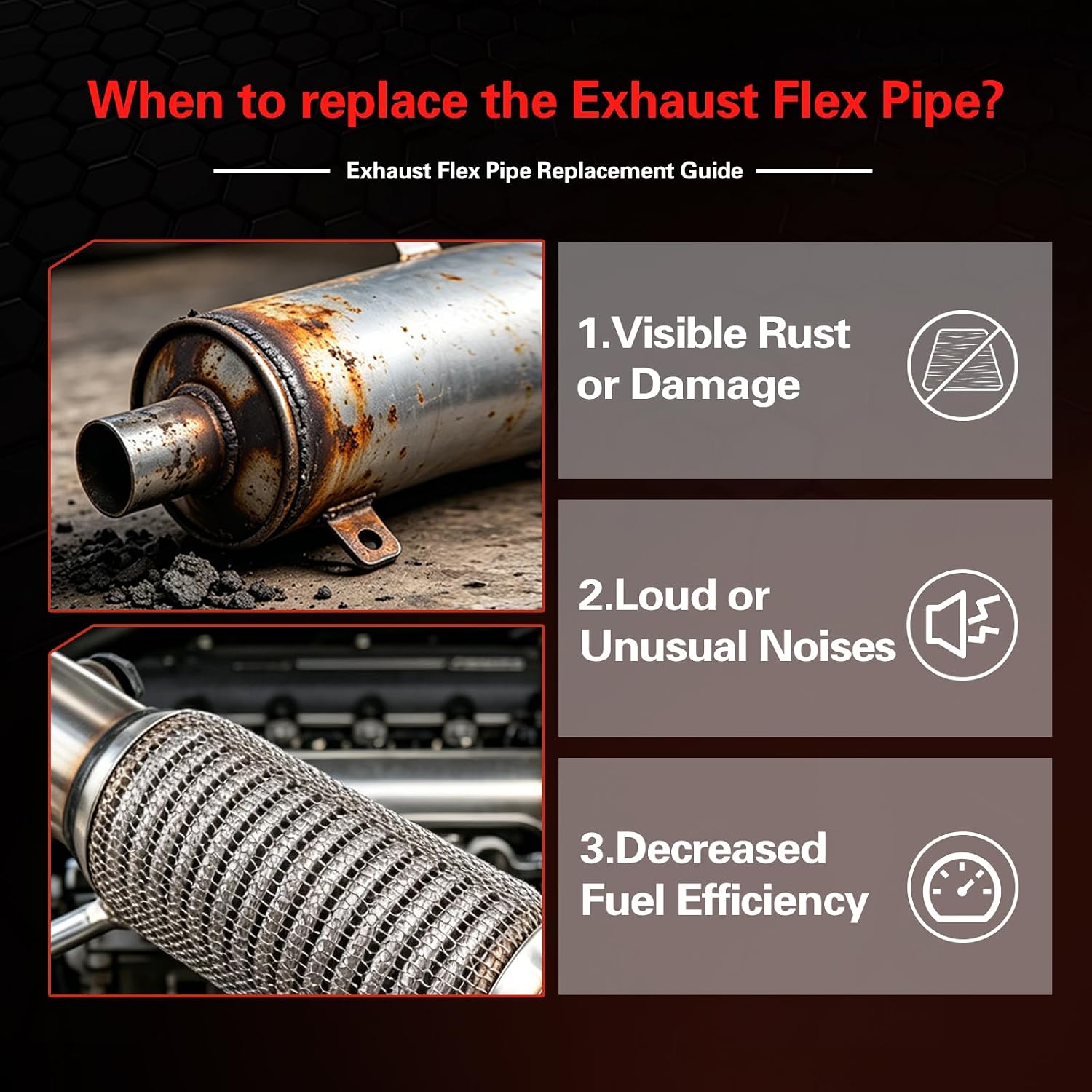 409 Stainless Steel Exhaust Front Flex Pipe Compatible with Soul 2014-2019 1.6L L4, Free Gaskets, Hanger and Bolt Kit included, Direct-Fit Replacement, Repklace OE: 302151, 52593 EPA
