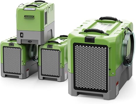 ALORAIR Commercial Dehumidifier with Pump, Up to 180 PPD, Memory Starting, LGR Dehumidifier for Flood Repair, Crawlspace and Basement DryingPack of 4