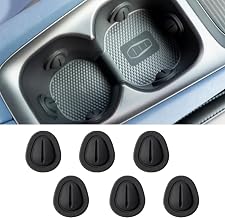 6PCS Car Cup Holder Limiter Insert, Silicone Anti Shake Cup Bottom Stabilizers, Car Cup Holder Insert with Self-Adhesive, Water Cup Position Limiter Fit Car SUV Truck (Black 6PCS)