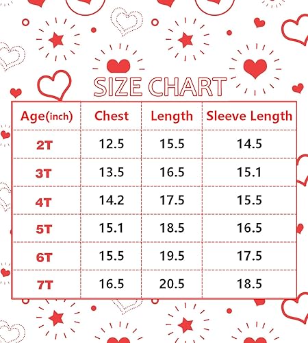 Miniatura 7 de DDSOL Sudaderas para niñas pequeñas, sudadera de San Valentín, cuello redondo, con volantes, manga larga, para niñas de 2 a 7 años