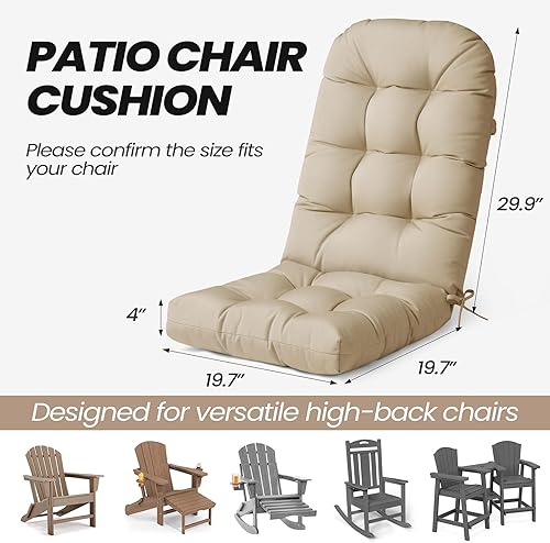 Miniatura 4 de Crestlive Products Sunbrella Cojín para Silla Adirondack Cojines para Sillas de Exterior Resistentes al Agua 50x20x4 Pulgadas Cojines de Patio de