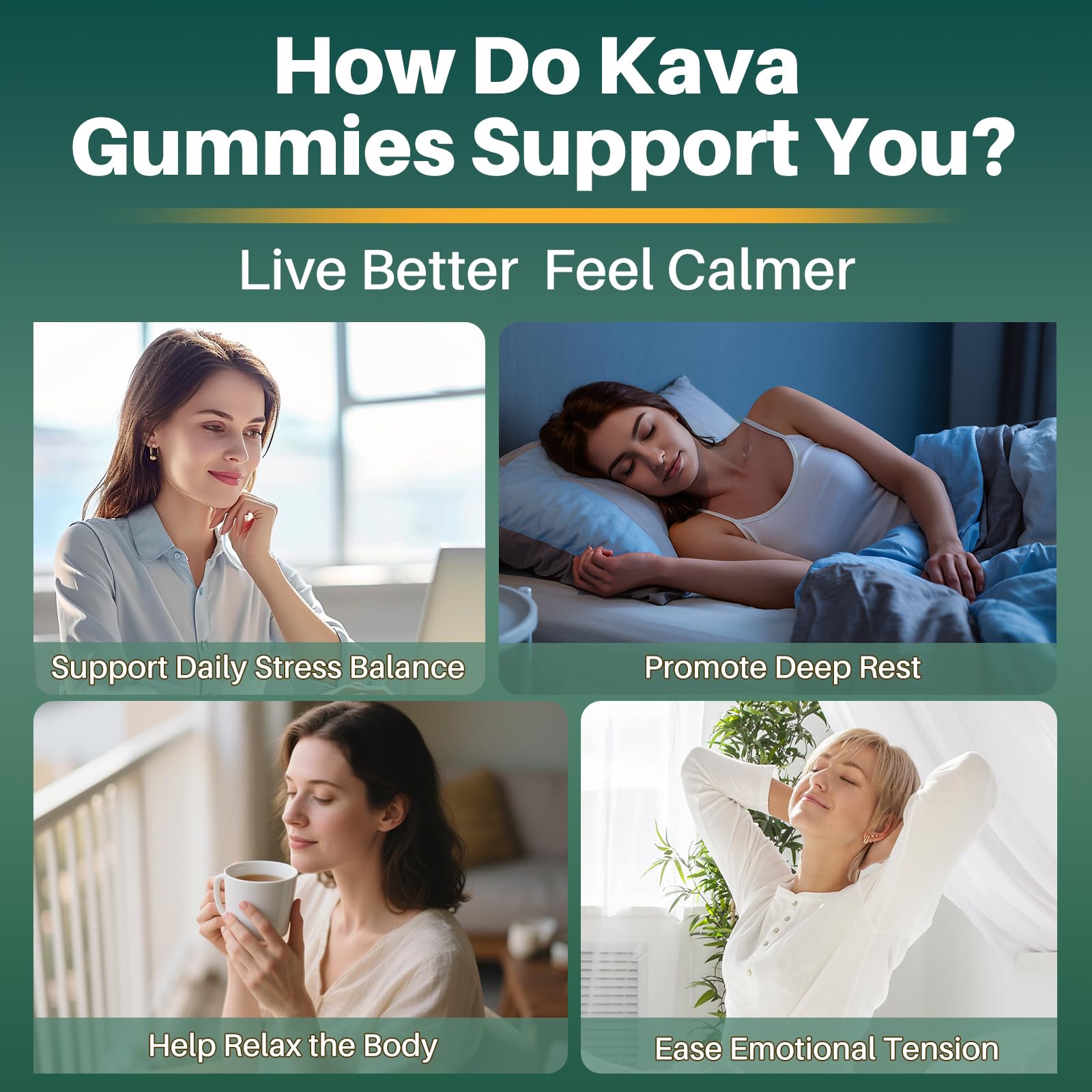 Kava Kava Gummies for Calm, Relaxation & Natural Sleep - High Potency Kava Root Extract Supplement with Ashwagandha, Magnesium & Vitamin B6, Sugar-Free, Melatonin-Free, Vegan 60 Ct — Amazon image 6