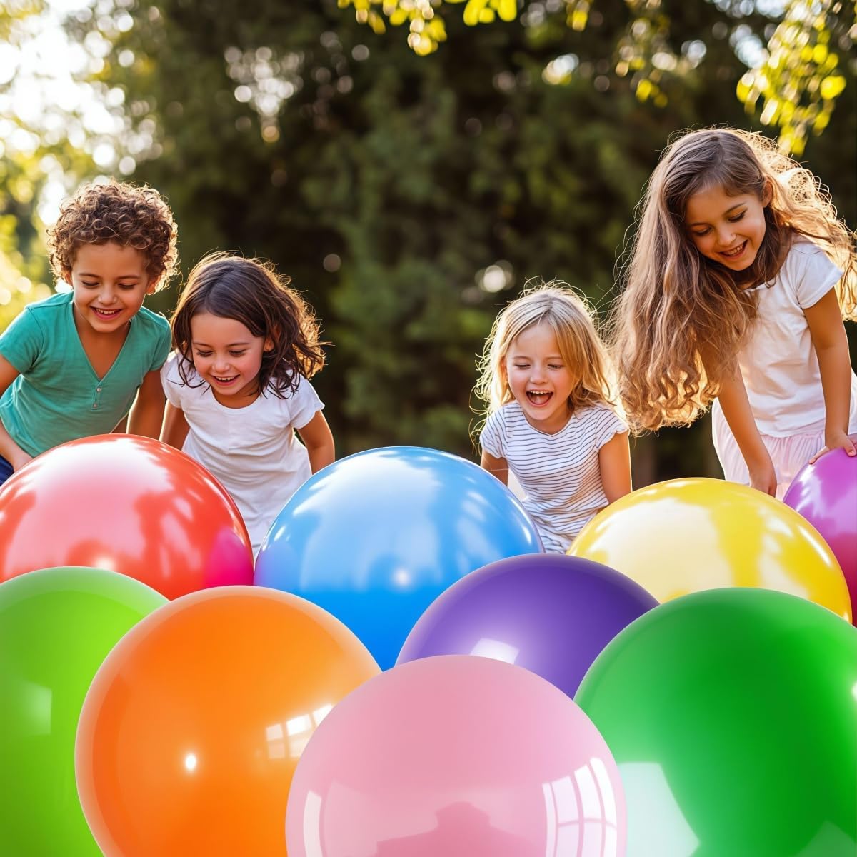 50 Pcs Giant Balloons Kit 18 24 36 Inch Mixed Size Latex pool Balloon, With 10 Colors - Party Decoration Supplies for Birthdays, Weddings, Events